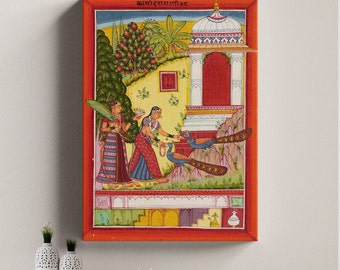 Indian Art Canvas Poster, Kamod Ragini, Hindu Indian Style Art Canvas, Wall Art Decoration Museum Quality Canvas READY to Hang