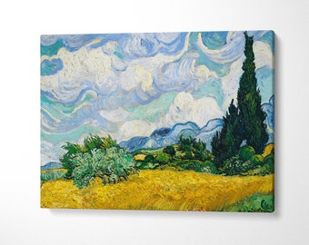 Vincent Van Gogh's Wheat Field with Cypresses (1889), Famous painting, Museum Quality Giclee Canvas
