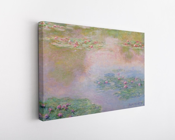 Painting by Claude Monet Water Lilies on Canvas, Botanical Wall Art, Claude Monet Painting Famous Painting, Nympheas, Giclee Wall Art