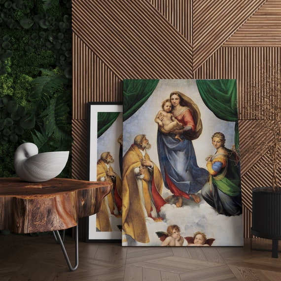 The Sistine Madonna by Raphael, Crisp Color Details, Paper or