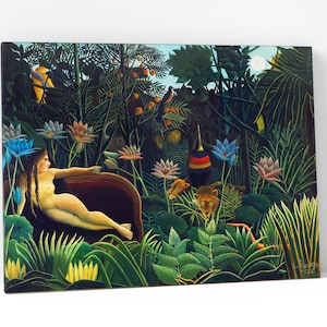 Henri Rousseau&#39;s The Dream (1910) Famous Oil Painting Reproduction, Classic Art Canvas Wall Art Print,