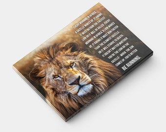 Lion Wall Art, Gazelle and Lion African Proverb, Lion Motivational Quotes Print Canvas Office Decor Art, Motivational Inspirational