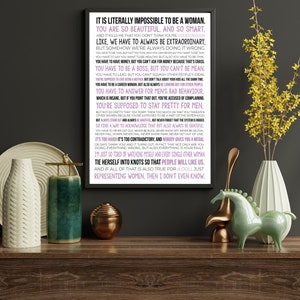 Gloria's Monologue Print, Movie Poster, Gloria Speech Poster, Movie Speech Quote, Feminist Wall Decor Paper Print zdjęcie 2