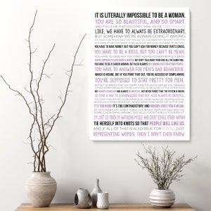 Gloria's Monologue Print, Movie Poster, Gloria Speech Poster, Movie Speech Quote, Feminist Wall Decor Paper Print zdjęcie 5