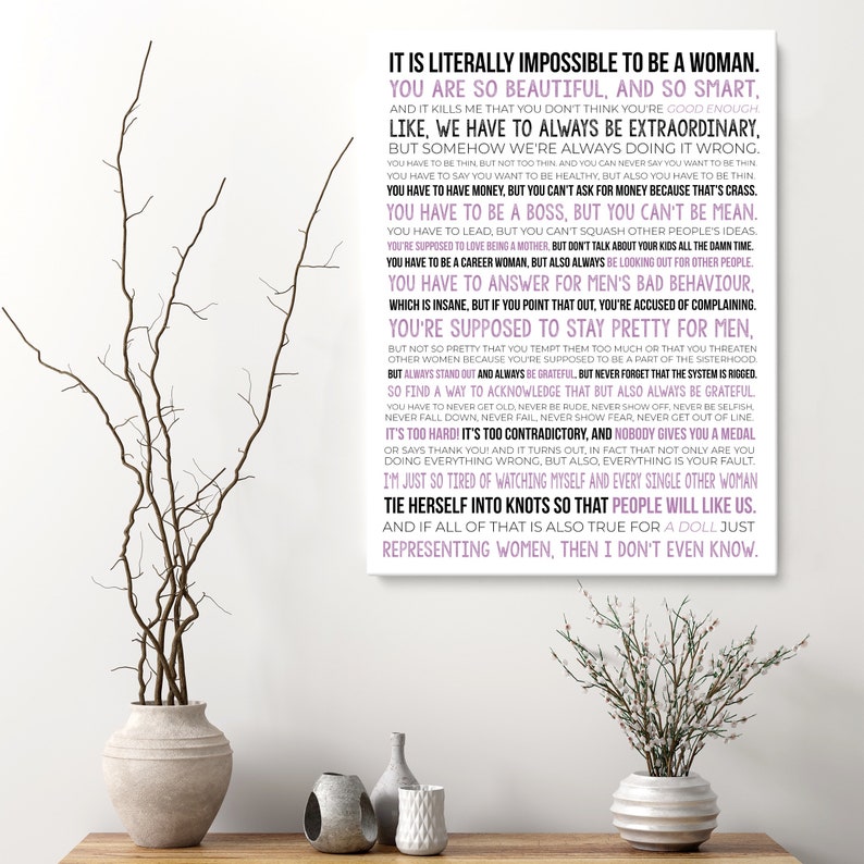 Gloria's Monologue Print, Movie Poster, Gloria Speech Poster, Movie Speech Quote, Feminist Wall Decor Paper Print zdjęcie 5
