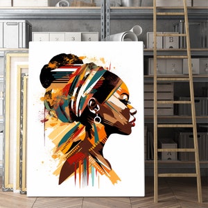 African Art Canvas, African American Woman Art, Printed Picture Wall Art, Museum Quality Canvas READY to Hang