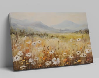 Wildflower Meadow Landscape Canvas Print
