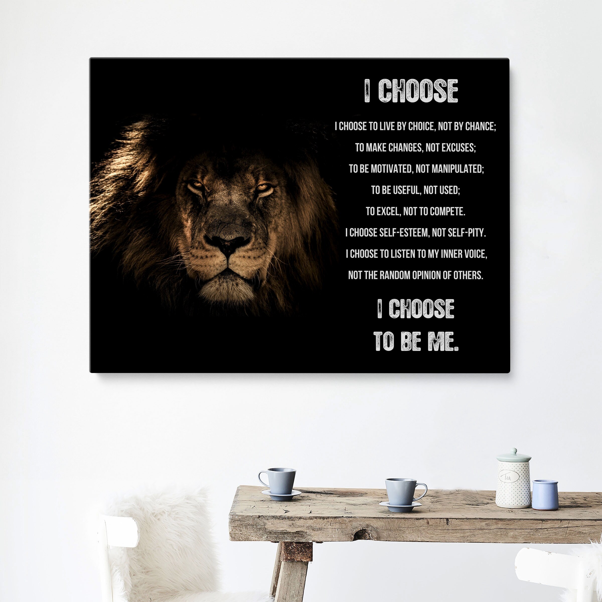 Lion Motivational Print, Self Empowerment Print, I Choose to Be Me