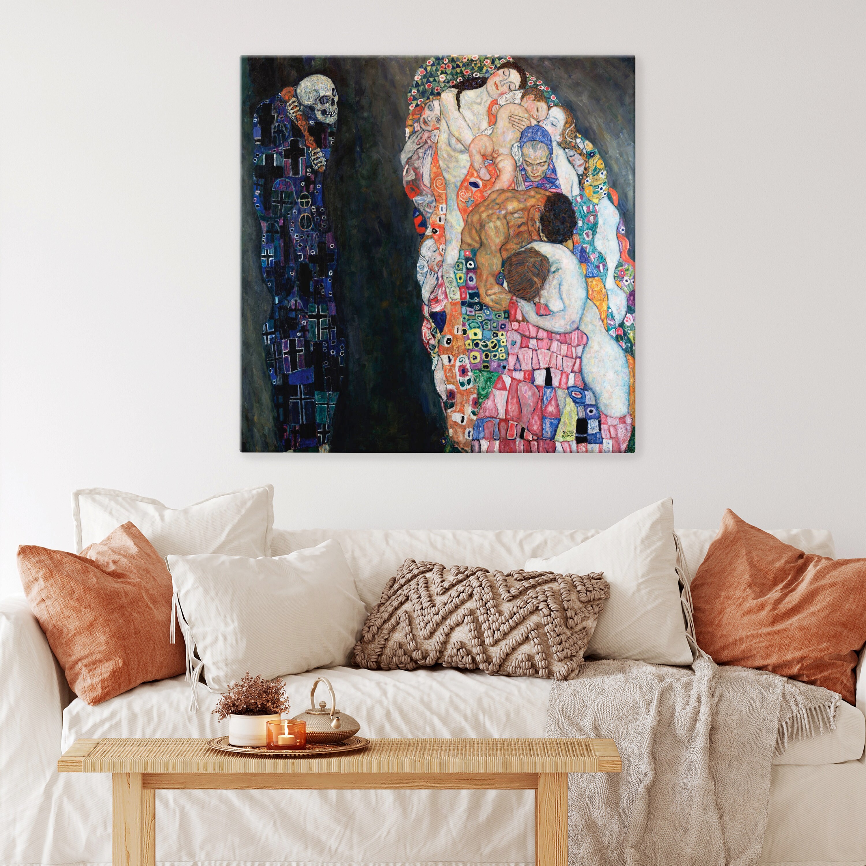 Death and Life Gustav Klimt Canvas Gallery Wrapped High Quality Vibrant ...