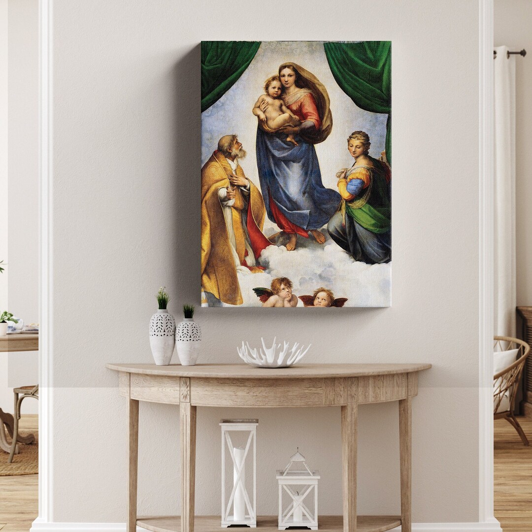 The Sistine Madonna by Raphael, Crisp Color Details, Paper or