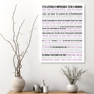 Citação do monólogo de Gloria, filme de boneca para impressão, discurso de Gloria, citação de discurso de filme, decoração de parede feminista, ARQUIVO DIGITAL imagem 6