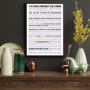 Citação do monólogo de Gloria, filme de boneca para impressão, discurso de Gloria, citação de discurso de filme, decoração de parede feminista, ARQUIVO DIGITAL imagem 3