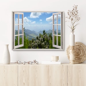 Your Photo Behind Fake Open Window Print on Canvas, Photo to Canvas, Custom Photo Canvas, Museum Quality Canvas, Vacation Photo Print