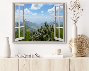 Your Photo Behind Fake Open Window Print on Canvas, Photo to Canvas, Custom Photo Canvas, Museum Quality Canvas, Vacation Photo Print