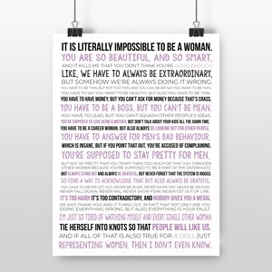 Gloria's Monologue Print, Movie Poster, Gloria Speech Poster, Movie Speech Quote, Feminist Wall Decor Paper Print zdjęcie 6