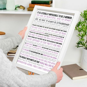 Gloria's Monologue Print, Movie Poster, Gloria Speech Poster, Movie Speech Quote, Feminist Wall Decor Paper Print zdjęcie 8