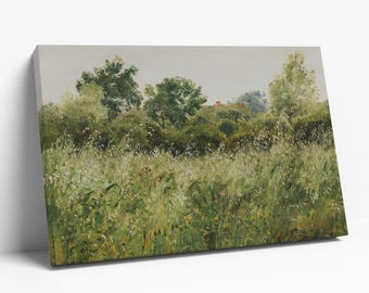 Vintage Art For Wall Decor, Field of Oats near Vejby vintage illustration by P. C. Skovgaard, Green Field Vintage, Giclee Wall Art