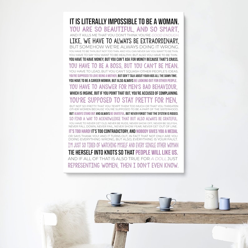 Gloria's Monologue Print, Movie Poster, Gloria Speech Poster, Movie Speech Quote, Feminist Wall Decor Paper Print zdjęcie 7