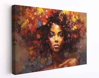 Black Woman Print, Black Girl Canvas, African Woman Art, Black Woman Wall Art, Black Wall Art