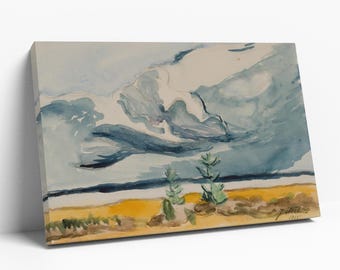 Autumn Clouds Print on Canvas, Landscape Painting Reproduction, Gallery Art for Living Room, Juho Mäkelä Art, Giclee Wall Art