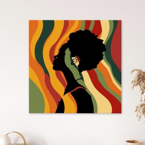 African Woman Abstract Print, African Art Canvas, Colorful Art, Printed Picture Wall Art, Museum Quality Canvas READY to Hang
