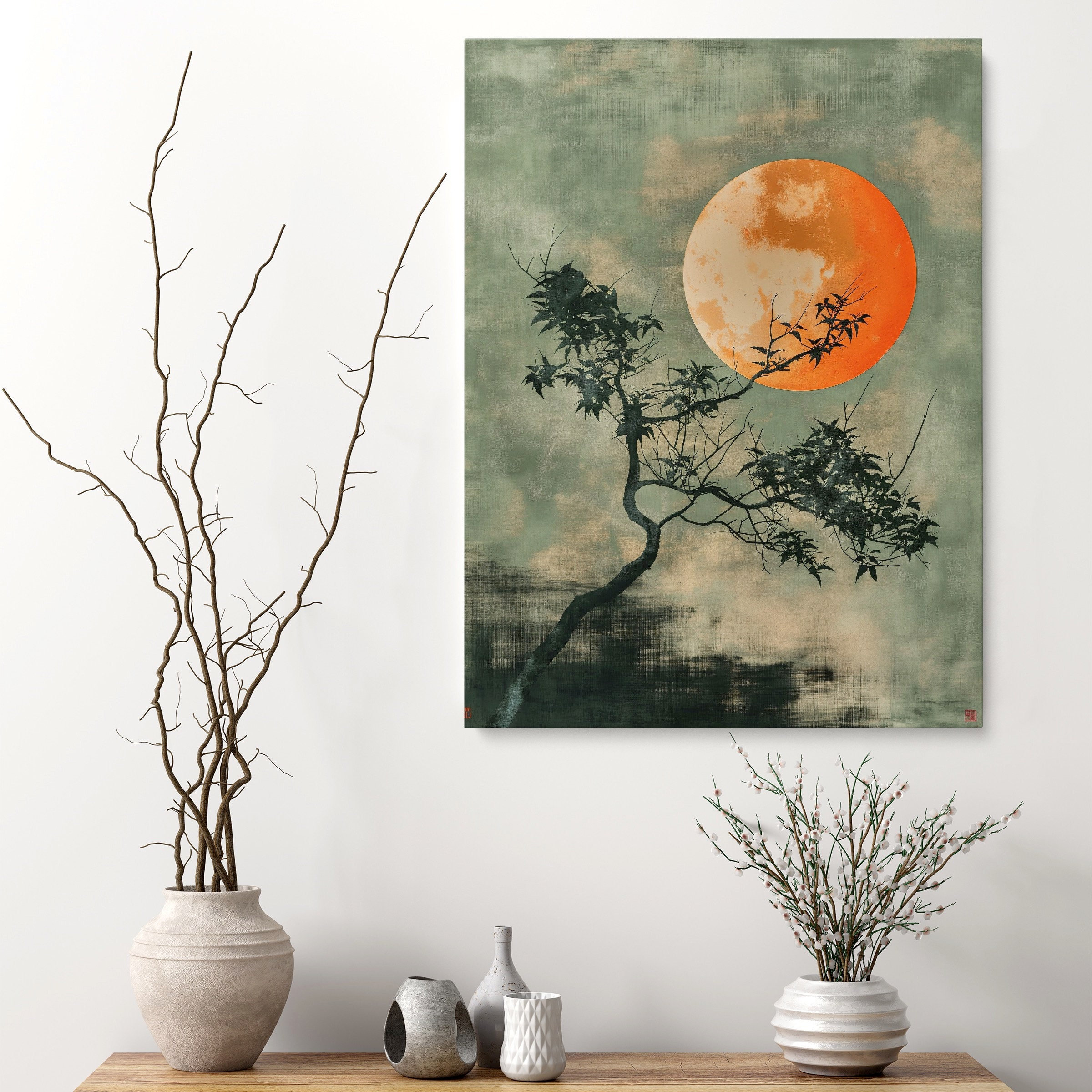 Japandi Wall Art, Minimalist Japanese Art, Scandinavian