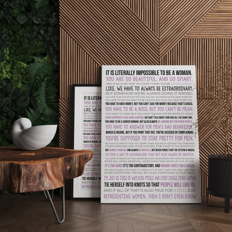 Citação do monólogo de Gloria, filme de boneca para impressão, discurso de Gloria, citação de discurso de filme, decoração de parede feminista, ARQUIVO DIGITAL imagem 4