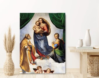 The Sistine Madonna by Raphael, Crisp Color Details, Paper or