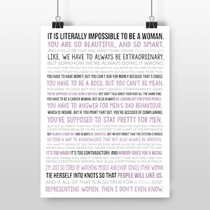 Gloria&#39;s Monologue Quote, Doll Movie Printable, Gloria Speech, Movie Speech Quote, Feminist Wall Decor, DIGITAL FILE