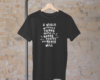 Trans Pride Tee, LGBTQ+ Hand-Drawn Art, Unisex Cotton