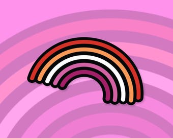 Lesbian Pride Sticker | Lesbian Rainbow Sticker | Waterproof Vinyl Die Cut | LGBTQ+ Pride Gift