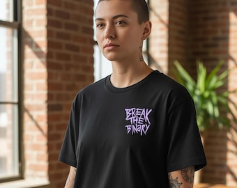 Break the Binary Shirt | Nonbinary Pride LGBTQ+ Apparel | Hand Drawn Art | Comfort Colors® Tee