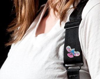 LGBTQ+ Pride Enamel Pin | Trans Flag Bird | Flying High Queer Transgender Joy Art