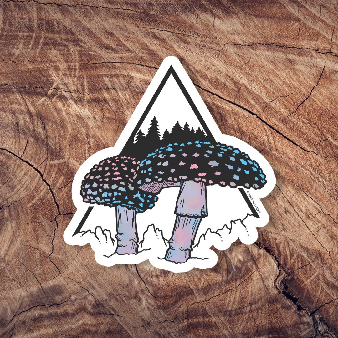 Trans Pride Mushrooms Waterproof Sticker Transgender Flag Queer Trans