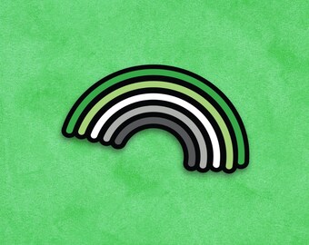 Aromantic Pride Sticker | Aro Pride Rainbow Sticker | Waterproof Vinyl Die Cut | LGBTQ+ Pride Gift
