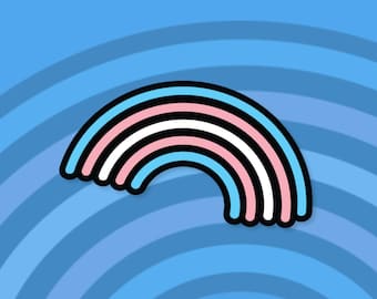 Trans Pride Sticker | Transgender Pride Rainbow Sticker | Waterproof Vinyl Die Cut | LGBTQ+ Pride Gift