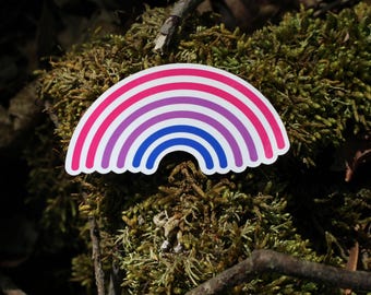 Bisexual Pride Sticker | Bi Pride Rainbow Sticker | Waterproof Vinyl Die Cut | LGBTQ+ Pride Gift