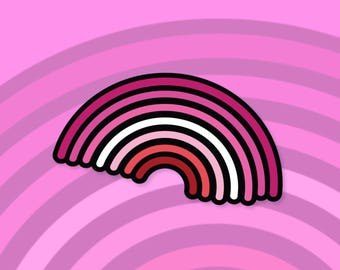 Lesbian Pride Sticker | Lesbian Rainbow Sticker | Waterproof Vinyl Die Cut | LGBTQ+ Pride Gift