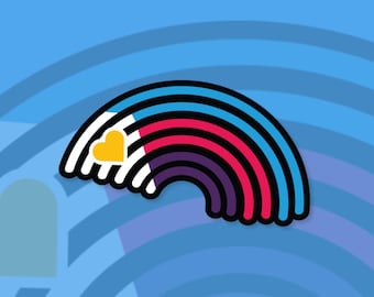 Polyamory Pride Sticker | Poly Pride Rainbow Vinyl Sticker | Waterproof Die Cut | Queer & Trans Artist