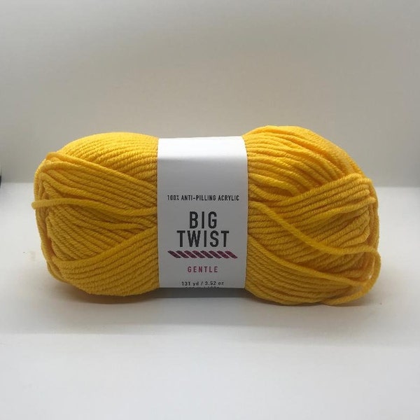 Big Twist Yellow Bulky Gentle acrylic yarn- Crochet and Knit Craft supplies