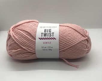 Big Twist Blush Bulky Gentle acrylic yarn- Crochet and Knit Craft supplies