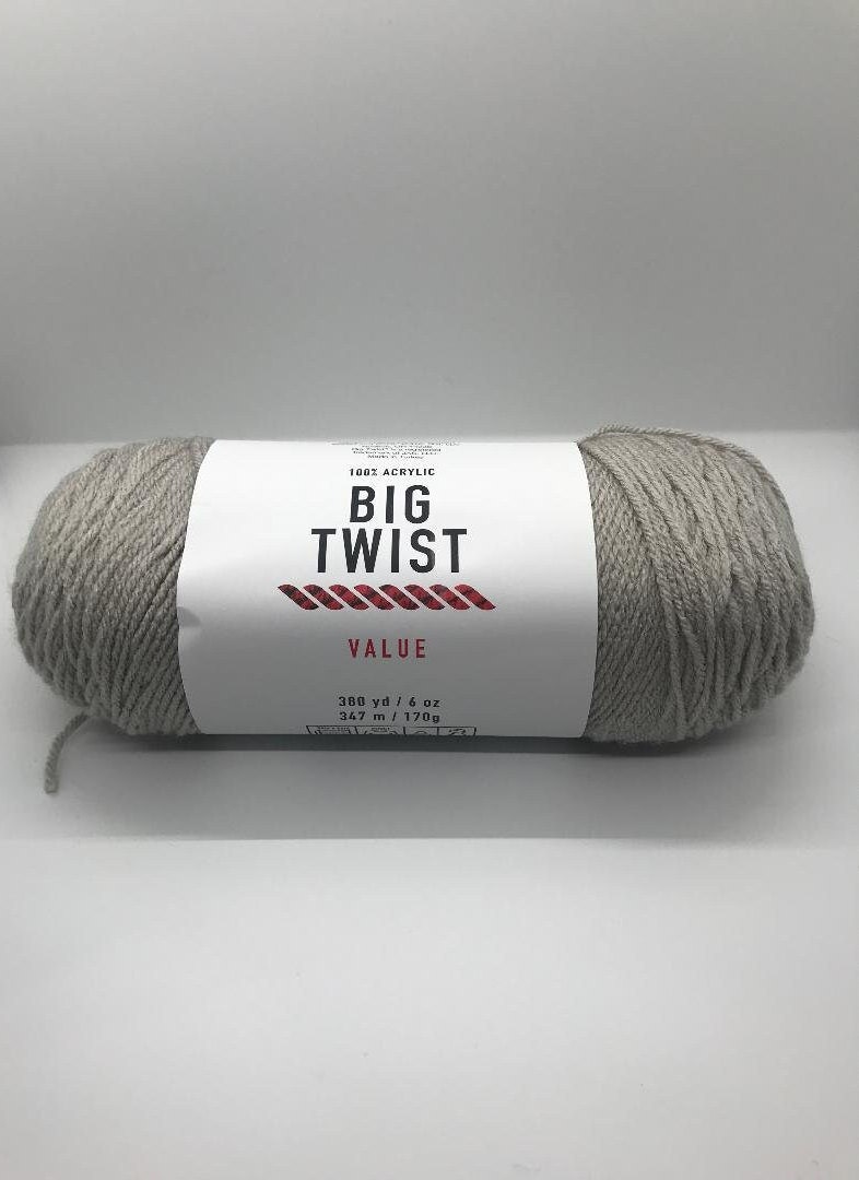 Big Twist Value Yarn White Acrylic Fibers 380 Yards Washable Solid Brand  New!