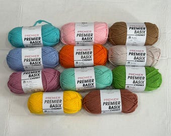 Premier Basix Chunky Yarn Bulky 5 Weight – 117 Yards Acrylic Yarn – Soft Chunky Yarn for Knitting and Crochet