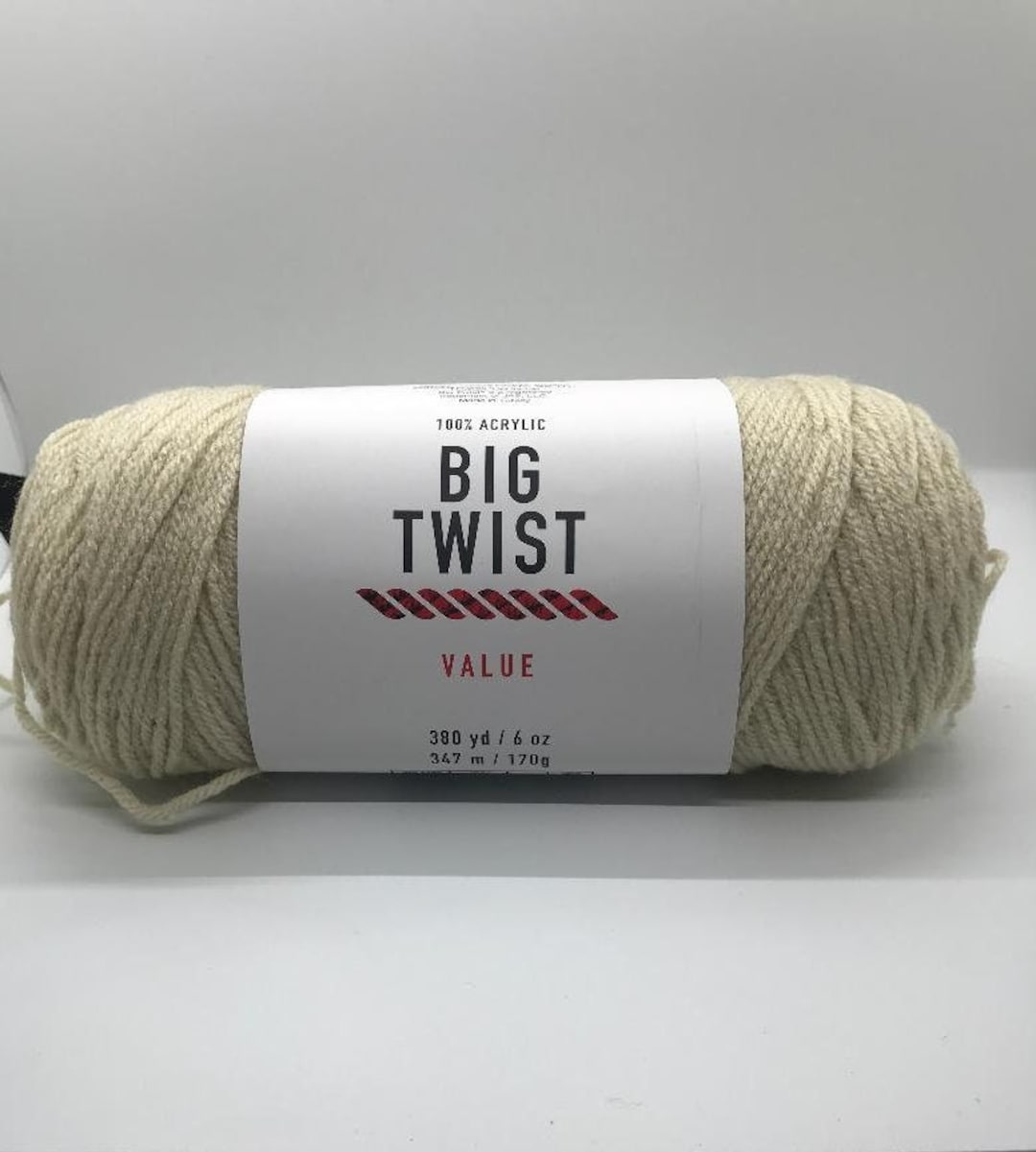 Big Twist Value Yarn Cream Acrylic Worsted Weight Yarn Crochet and Knit