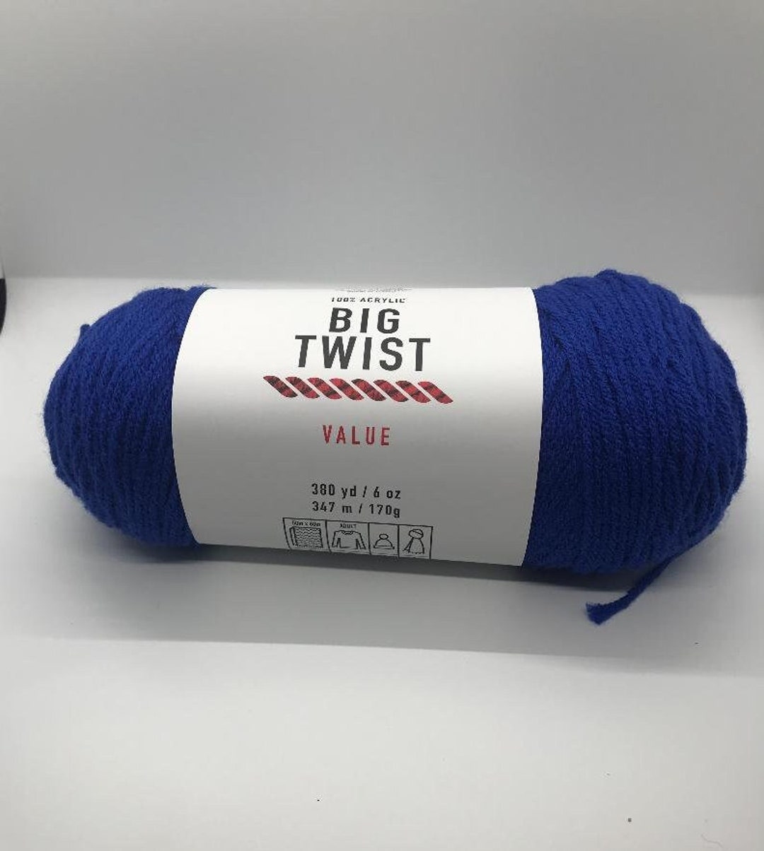 Big Twist Value Yarn Varsity Blue Acrylic Worsted Weight Yarn Crochet