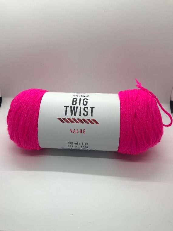 Big Twist Value yarn- Hot Pink acrylic worsted weight yarn- Crochet and  Knit Craft supplies