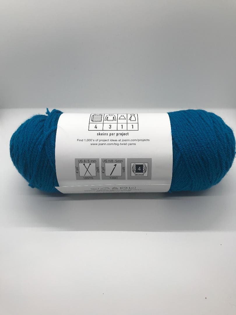 Brand New - Big Twist Value Yarn Sapphire Blue 100% Acrylic Worsted 6 oz