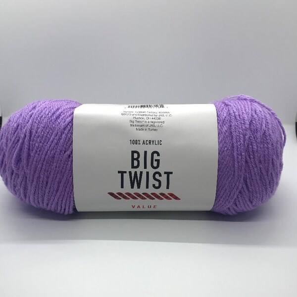 Big Twist Value yarn- Grape acrylic worsted weight yarn- Crochet and Knit Craft supplies