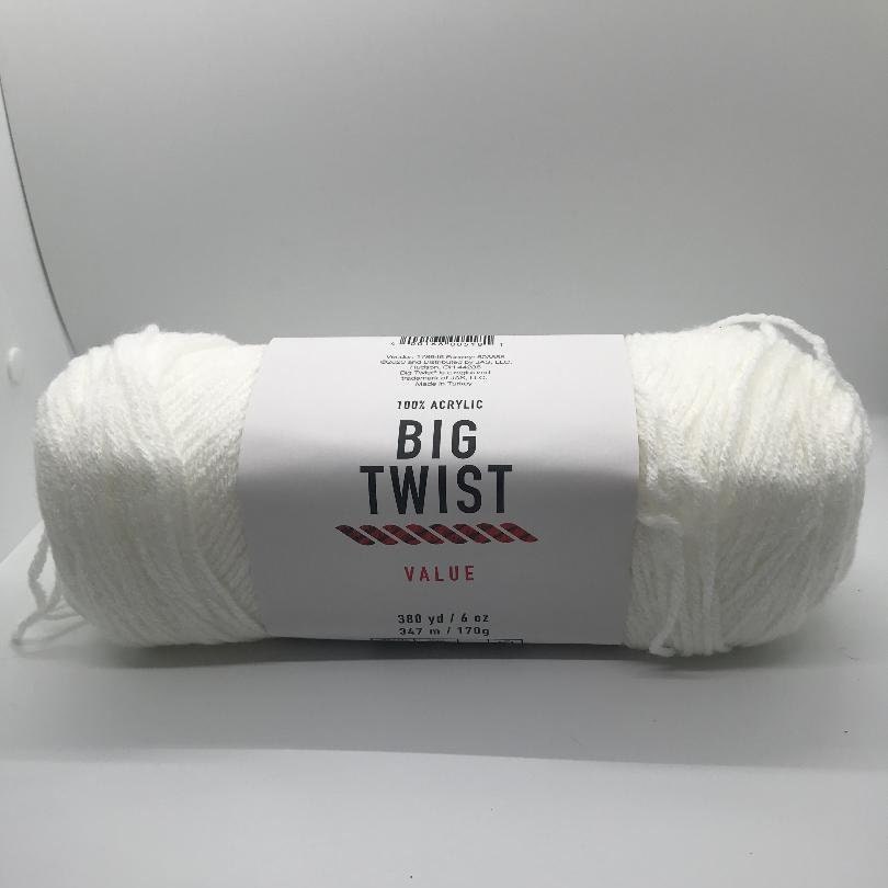Brand New - Big Twist Value Yarn Cream 100% Acrylic Worsted 6 oz