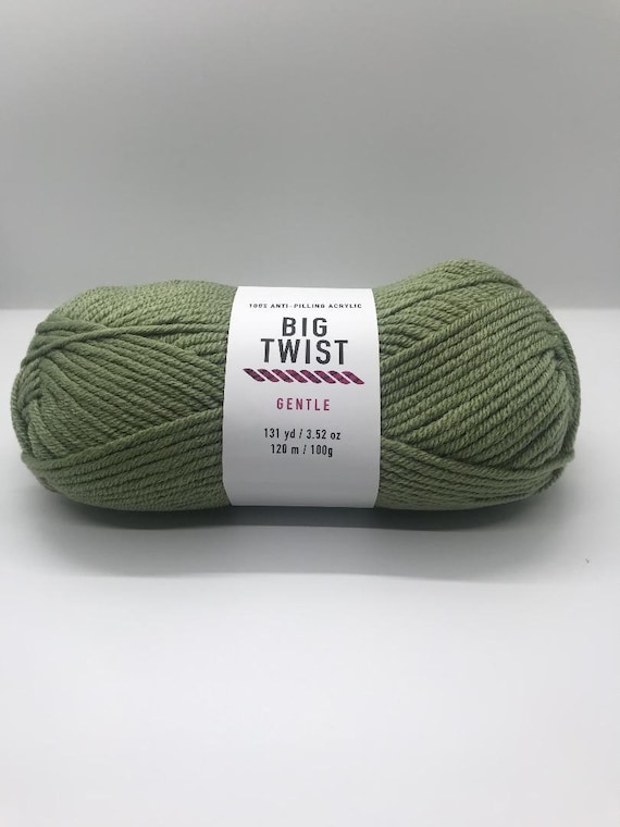 Big Twist Sage Green Bulky Gentle acrylic yarn- Crochet and Knit Craft  supplies